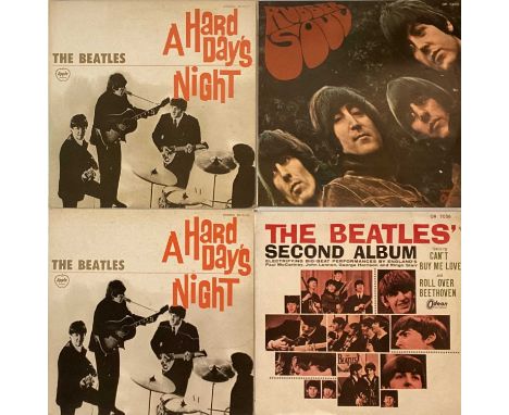 THE BEATLES - JAPANESE PRESSING LPs. Sweet selection of 3 x Japanese pressing LPs including 2 red vinyl originals. Titles are