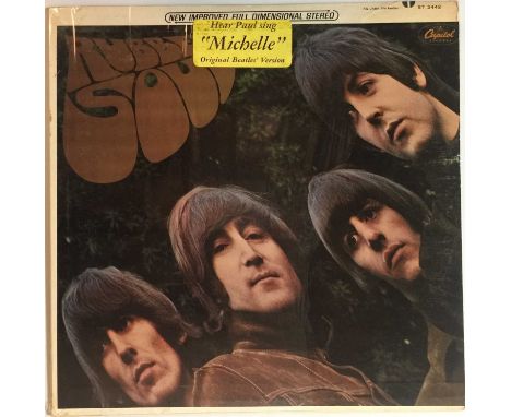 THE BEATLES - RUBBER SOUL LP (US STEREO PRESSING - CAPITOL ST-2442 - WITH HYPE STICKER). Lovely condition US stereo copy of R