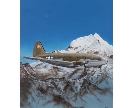 Steve Ferguson (American, B. 1946) "B-26 Marauder" Signed lower right. Original Acrylic painting on Cold Press Illustration B