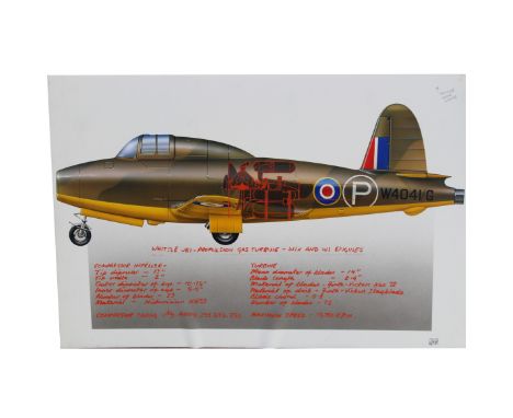 John Harwood (B. 1954) "Science - Jet Engine" Signed lower right. Airbrush Paint on Line's &amp; Airbrush Board. This paintin