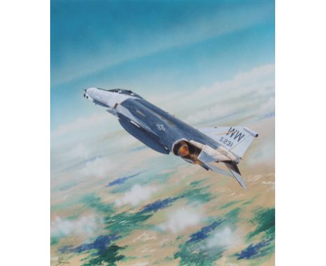 Steve Ferguson (American, B. 1946) "F-4 Phantom II" Signed lower left. Original Acrylic painting on Cold Press Illustration B
