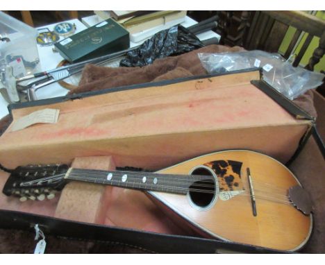CASED BALALAIKA, TOTAL LENGTH APPROX 60CM