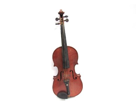 An early 20th Century Francois Barzoni full size violin (4/4) with label dating it to 1904, two piece top and Maple back, sta