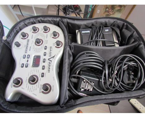A Behringer Bass V-Amp Virtual Amplifier, cased with accessories