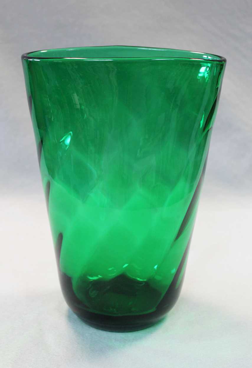 A Murano green glass vase, circa 1950s, in - Cheffins Fine Art