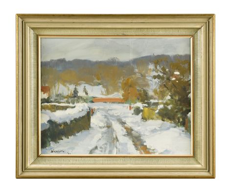 New Road Gomshall signed and dated 'Wesson '68' (lower left) oil on canvas 34 x 44.5cmCondition report: Oil on canvas. At the