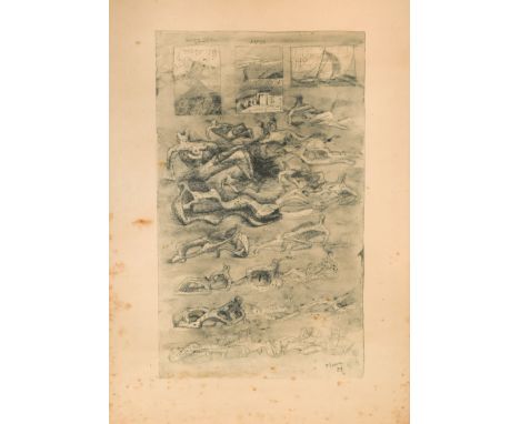 Studies for sculpture lithograph 57.5 x 39cmCondition report: Discoloured, stained and foxed throughout