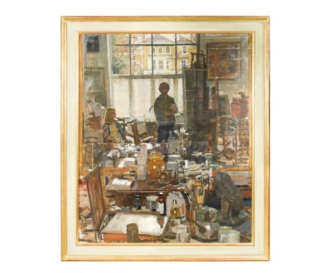 Self Portrait With Merika signed 'Ken Howard' (lower right) oil on canvas 120 x 100cmFootnote: Provenance With Oscar and Pete