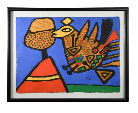 L'Oiseau Rieur signed and numbered 52/70, dated '09 embossed lithograph on handmade paper, printed by Aquastamp, Paris 54 x 7