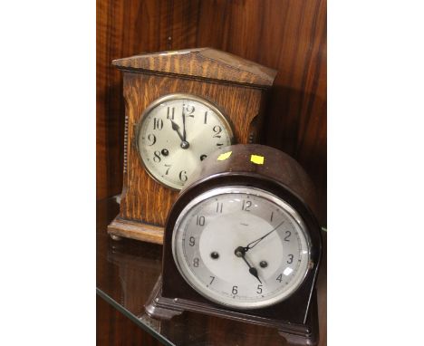 TWO VINTAGE MANTLE CLOCKS