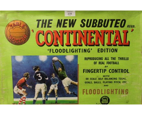 A VINTAGE SUBBUTEO CONTINENTAL FLOOD LIGHTING EDITION TABLE SOCCER GAME CONTENTS UNCHECKED