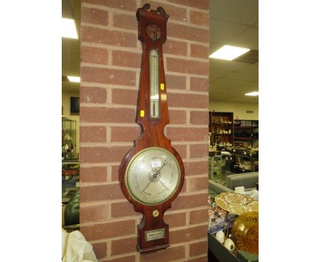 AN ANTIQUE MAHOGANY BAROMETER A/F