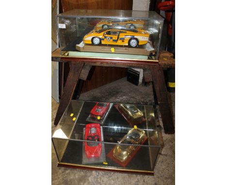 THREE JAGUAR MODEL CONCEPT CARS IN TWO DISPLAY BOXES