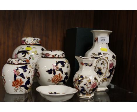 A COLLECTION OF MASONS MANDALAY TO INCLUDE GINGER JARS 