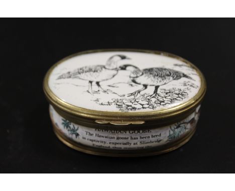 A HALCYON DAYS LIMITED EDITION WORLD WILDLIFE COLLECTION ENAMEL TRINKET / PILL BOX 42/350