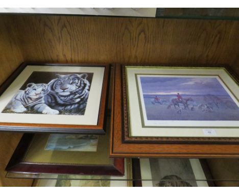 A POLLYANNA PICKERING PRINT TOGETHER WITH A NEIL CAWTHORNE HUNTING PRINT (2)