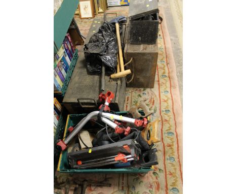 A SELECTION OF TOOLS, TOOL BOXES AND CONTENTS