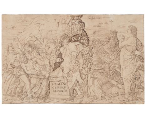 THE ENTOMBMENT (BARSCH 3; HIND 2; MARTINEAU 39)Engraving and drypoint, circa 1470, on laid paper with PM watermark (Hind 136)