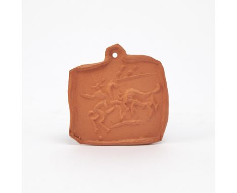 PICADOR ET TAUREAU (ALAIN RAMIÉ 101)Red ceramic plaque, 1950, from the edition of 100, incised Empreinte Originale de Picasso