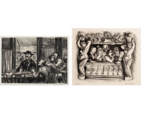 CAFÉ DU DÔME; THEATRE PALAIS ROYAL (SASOWSKY 2; 7)Two lithographs, 1928, on Chine appliqué on wove paper, signed and inscribe
