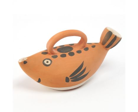 SUJET POISSON (ALAIN RAMIÉ 139)Partially painted red ceramic pitcher, 1952, inscribed Edition Picasso, with the Edition Picas