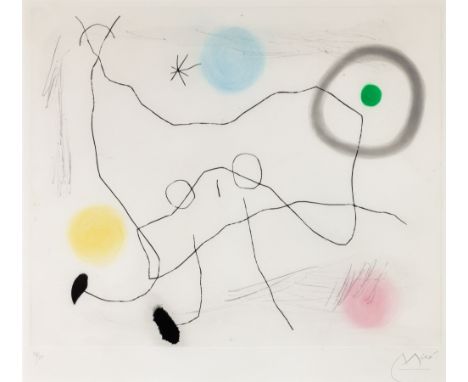 CRAPAUD LYRE (DUPIN 389)Drypoint and color aquatint, 1965, Rives BFK paper, signed and numbered 28/75 in pencil, published by