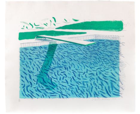 Estate / Collection: From the Collection of a Beverly Hills ArtistLITHOGRAPHIC WATER MADE OF LINES, CRAYON AND BLUE WASH (TYL