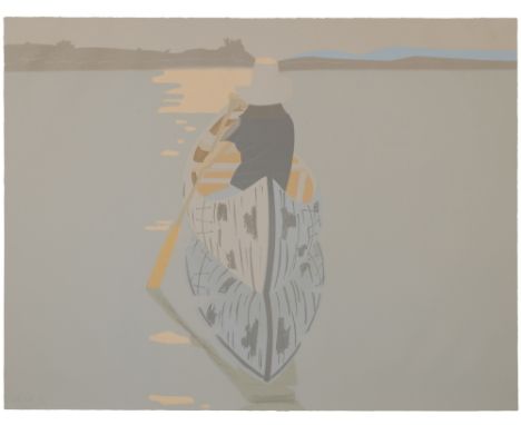 GOOD AFTERNOON II (GRAY ROWBOAT) (SCHRÖDER 80)Color lithograph, 1975, on Arches Cover White paper, signed and numbered 37/100