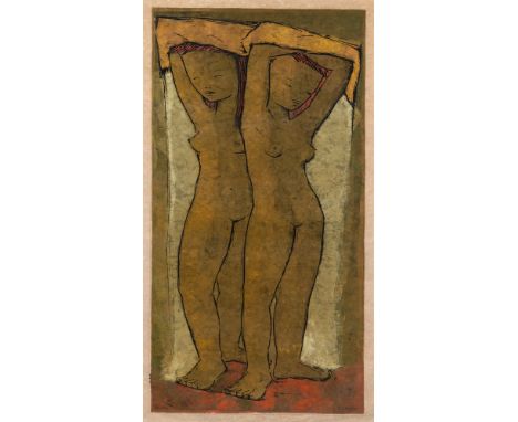 DOS MUJERES DESNUDASColor linocut, circa 1965, on Japan paper, signed and numbered 18/50 in ink, with good or full margins, f