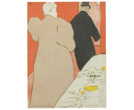 UN MONSIEUR ET UNE DAME, PROGRAMME POUR L'ARGENT (DELTEIL 15; ADHEMAR 148; WITTROCK 97; ADRIANI 133)Color lithograph, 1895, o