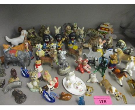 Retro Robertson golly band models, retro metallic and glass model animals, Yogi Bear and other ceramic models and mixed ornam