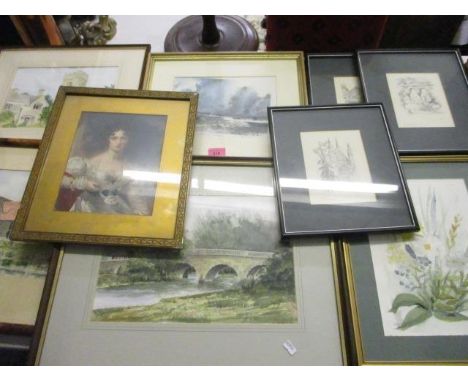 Michael Morgan - Passing Storm, print signed lower left, together with mixed watercolours and prints 