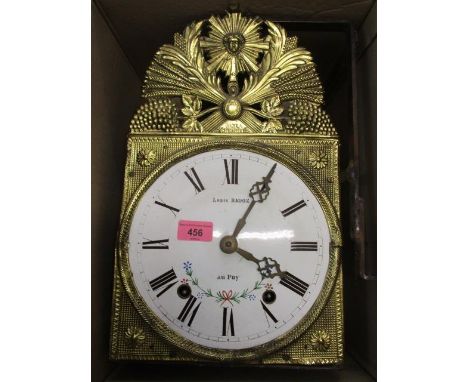 A 19th century French Comtoise clock, the white enamel dial signed Louis Badoz, au pay 