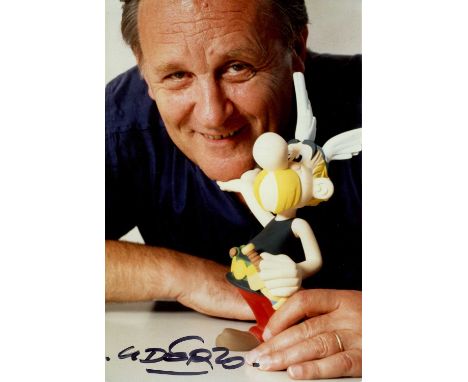 UDERZO ALBERT: (1927-2020) French Comic Book Artist, co-creator and illustrator of the Asterix series. Signed colour 4.5 x 7 