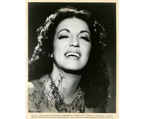JURADO KATY: (1924-2002) Mexican actress, an Academy Award nominee. Signed 8 x 10 photograph, the original vintage Columbia P