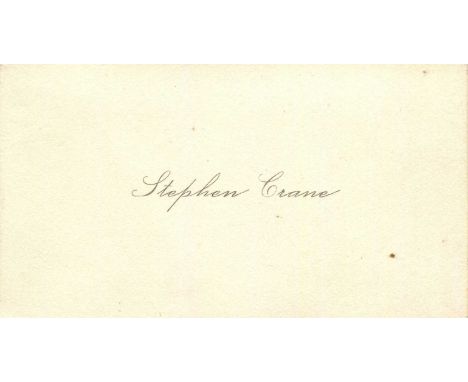 [CRANE STEPHEN]: (1871-1900) American poet, novelist and short story writer. The rare personal printed oblong 12mo Visiting C