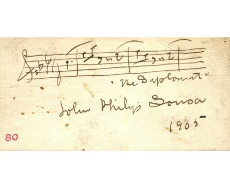SOUSA JOHN PHILIP: (1854-1932) American composer and conductor, primarily known for his American military marches. A.M.Q.S., 
