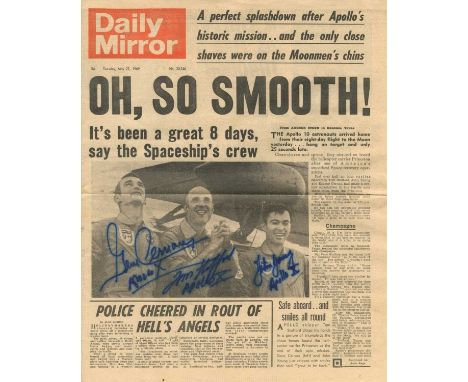 APOLLO X: The folio printed outer cover pages from an edition of the Daily Mirror newspaper of 27th May 1969 featuring the he