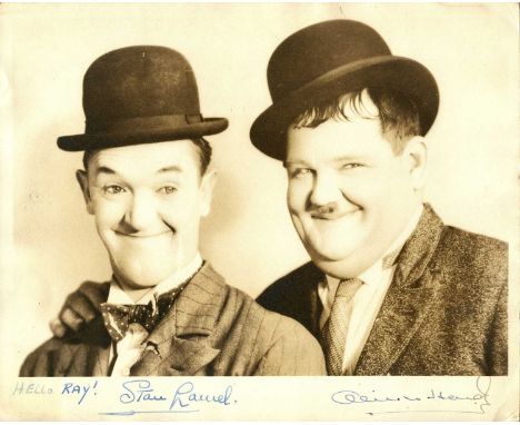 LAUREL STAN (1890-1965) & HARDY OLIVER (1892-1957) English and American film comedians. A good vintage signed and inscribed s