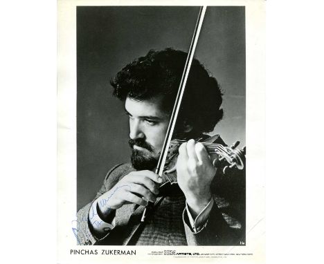 ZUKERMAN PINCHAS: (1948- ) Israeli-American Violinist and Conductor. Vintage signed 8 x 10 photograph by Zukerman, the ICM pr