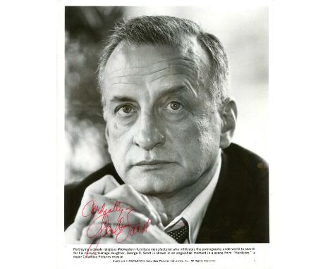 SCOTT GEORGE C.: (1927-1999) American actor, Academy Award winner. A good vintage signed 8 X 10 photograph of Scott, the Colu