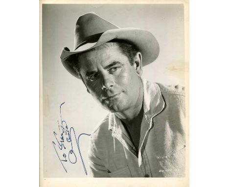 FORD GLENN: (1916-2006) Canadian actor. Vintage signed and inscribed 8 x 10 photograph of Ford in a head and shoulders pose i