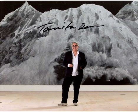 DEAN TACITA: (1965- ) British artist. Signed colour 10 x 8 photograph of Dean standing in a full-length pose with her large s