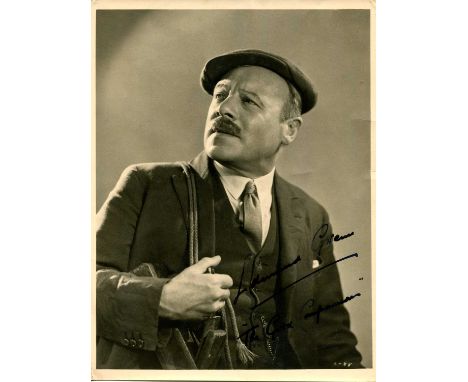 GWENN EDMUND: (1875-1959) Welsh actor, Academy Award winner. Vintage signed sepia 7.5 x 9.5 photograph of Gwenn in a half-len