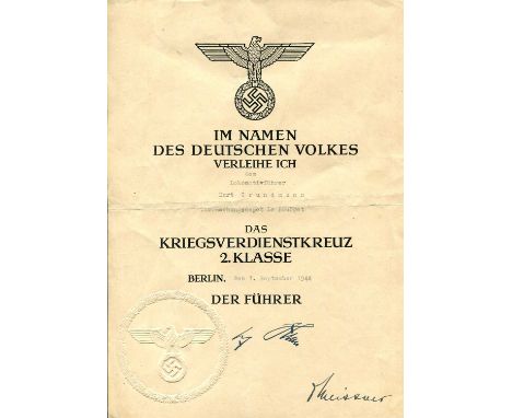 [HITLER ADOLF]: (1889-1945) Fuhrer of the Third Reich 1933-45 &amp; [MEISSNER OTTO] (1880-1953) German civil servant, head of