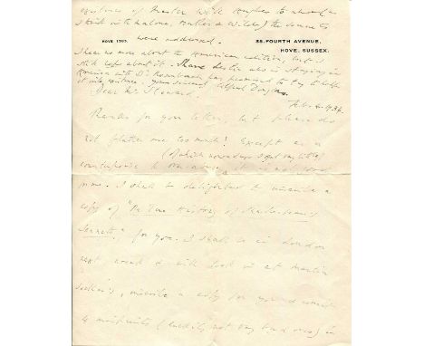 DOUGLAS LORD ALFRED: (1870-1945) English poet and journalist, and a lover of Oscar Wilde. A good A.L.S., Alfred Douglas, two 