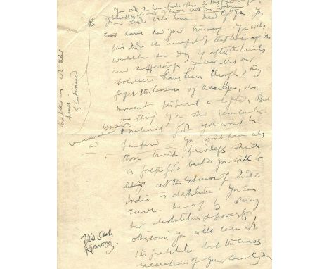 GANDHI MAHATMA: (1869-1948) Indian political and spiritual leader during the Indian independence movement. Autograph Manuscri