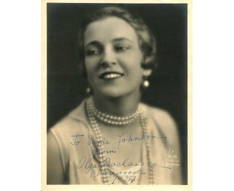 BACLANOVA OLGA: (1893-1974) Russian-born American actress who starred in Tod Browning's cult-classic horror film Freaks (1932