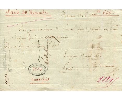 HONORE V: (1778-1841) Prince of Monaco 1819-41. D.S., with his initials and a flourish, one page, oblong 8vo, L´Orangerie, 12