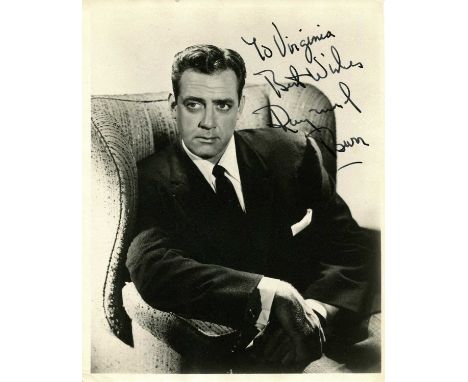 BURR RAYMOND: (1917-1993) Canadian actor, remembered for his portrayal of the Los Angeles criminal defence lawyer Perry Mason